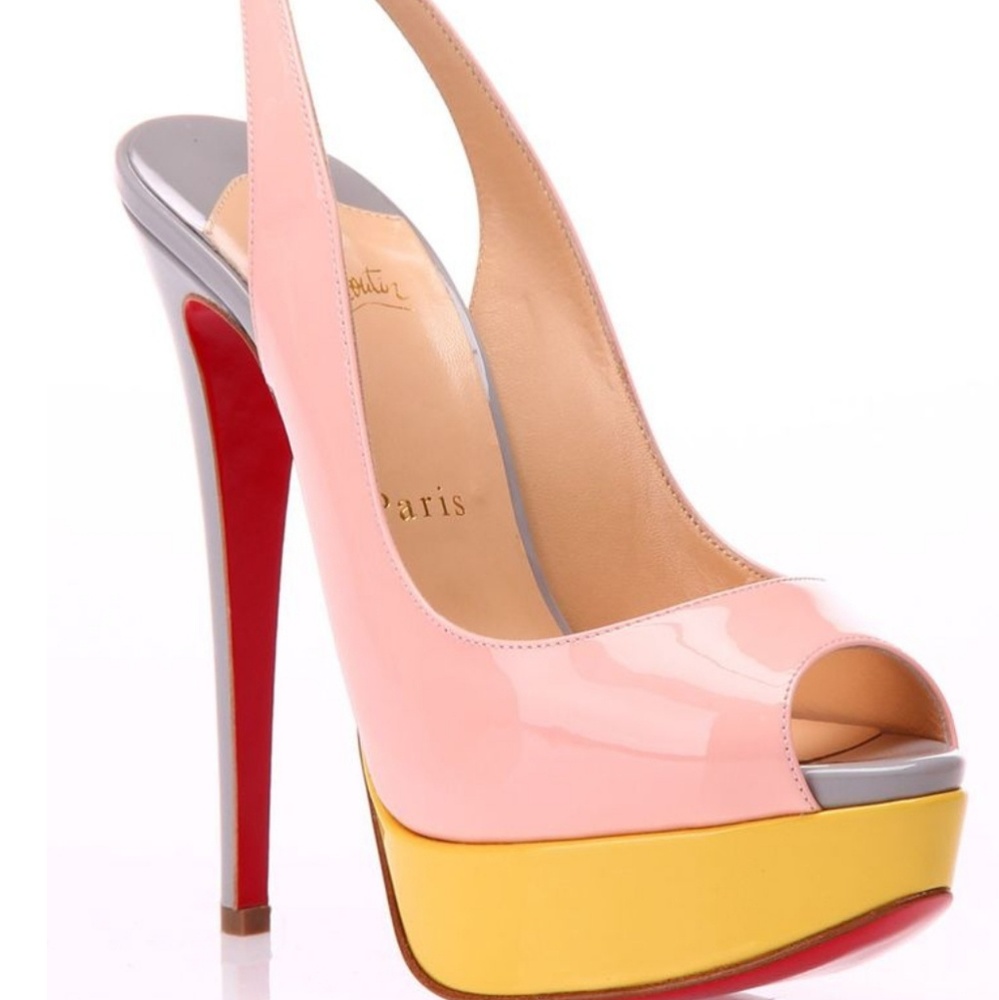 Christian Louboutin Lady Peep Slick Patent Calf 38